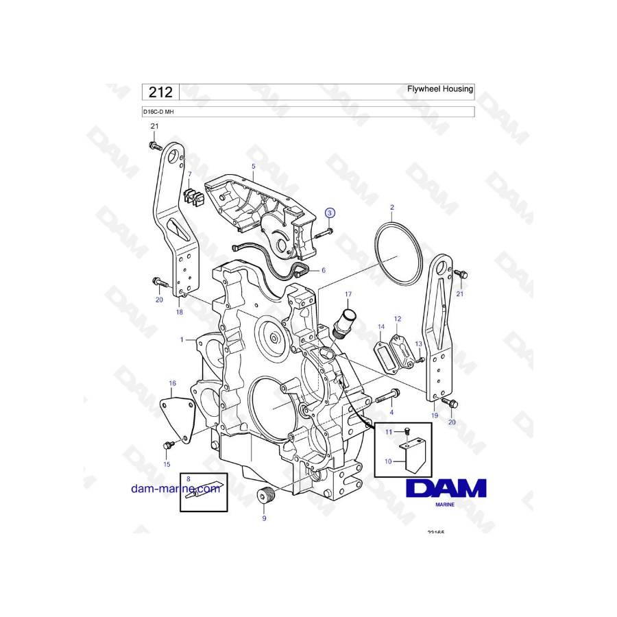 Volvo Penta D16 - Carcasa del volante