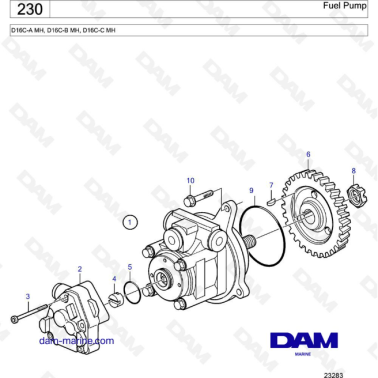 Volvo Penta D16 - Fuel Pump