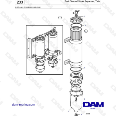 Volvo Penta D16 - Fuel Cleaner/ Water Separator, Twin.