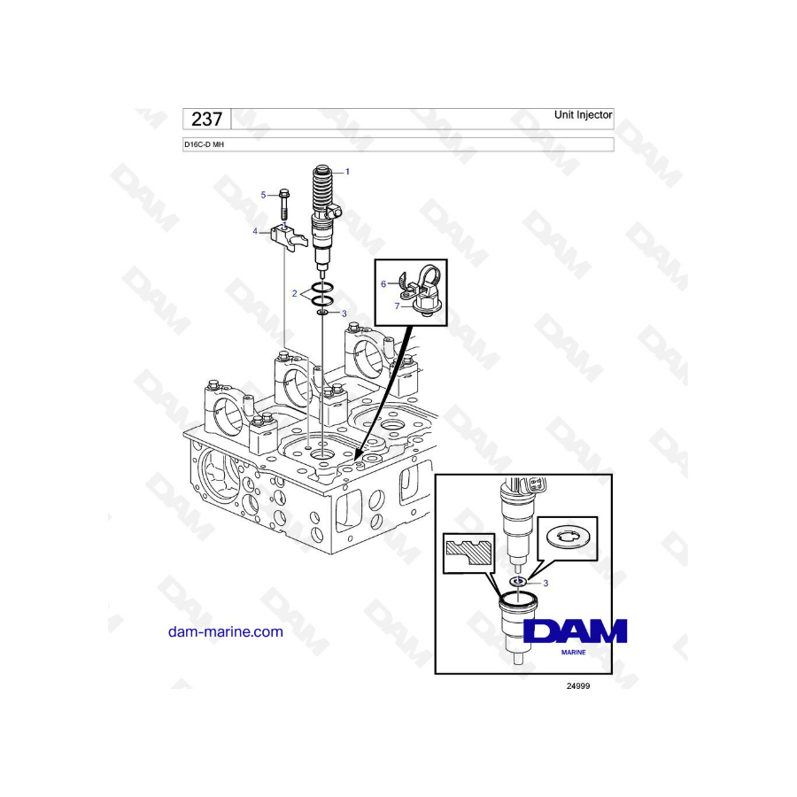 Volvo Penta D16 - Inyector unitario