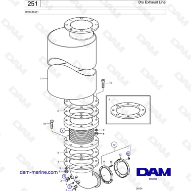 Volvo Penta D16 - Dry Exhaust Line