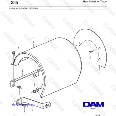 Volvo Penta D16 - Heat shield for turbo