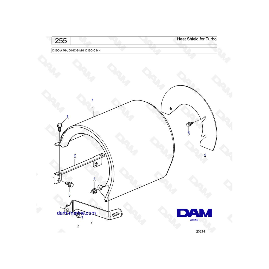Volvo Penta D16 - Heat shield for turbo