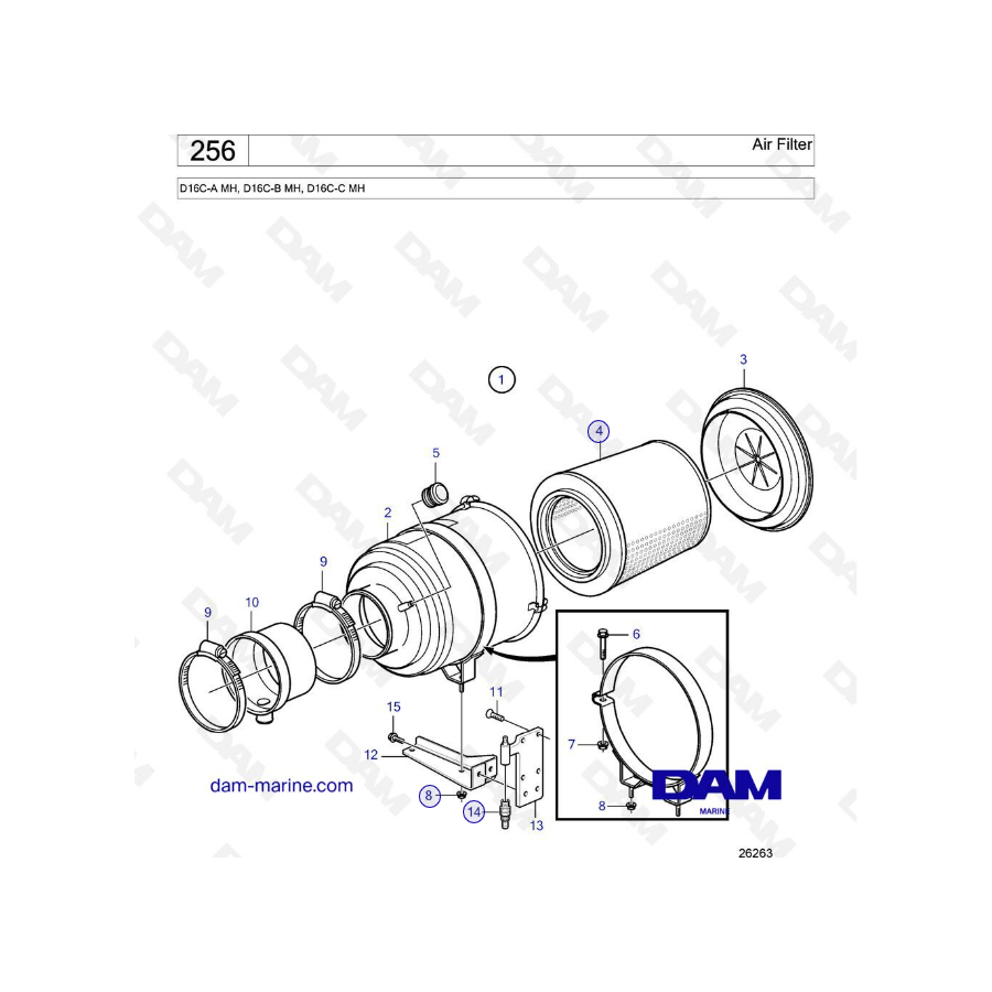 Volvo Penta D16 - Filtro de aire