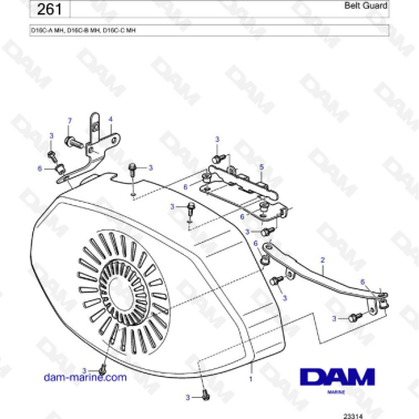 Volvo Penta D16 - Belt guard