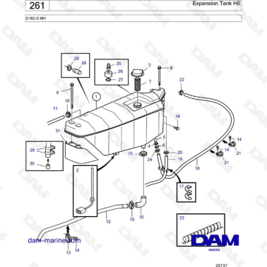Volvo Penta D16 - Expansion Tank HE