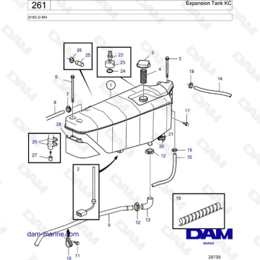 Volvo Penta D16 - Expansion tank KC