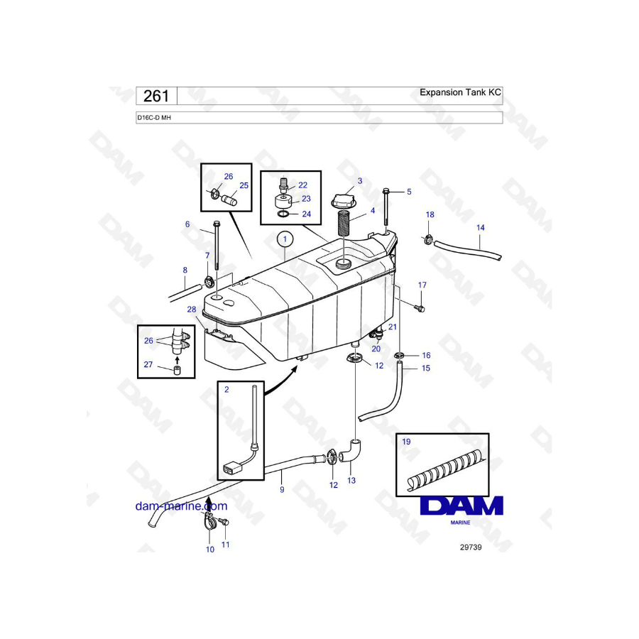 Volvo Penta D16 - Depósito de expansión KC 