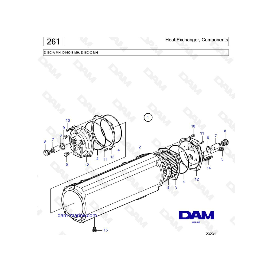 Volvo Penta D16 - Heat Exchanger, Components