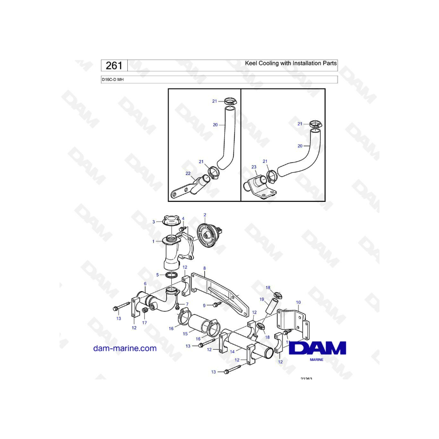 Volvo Penta D16 - Keel Cooling with Installation Parts