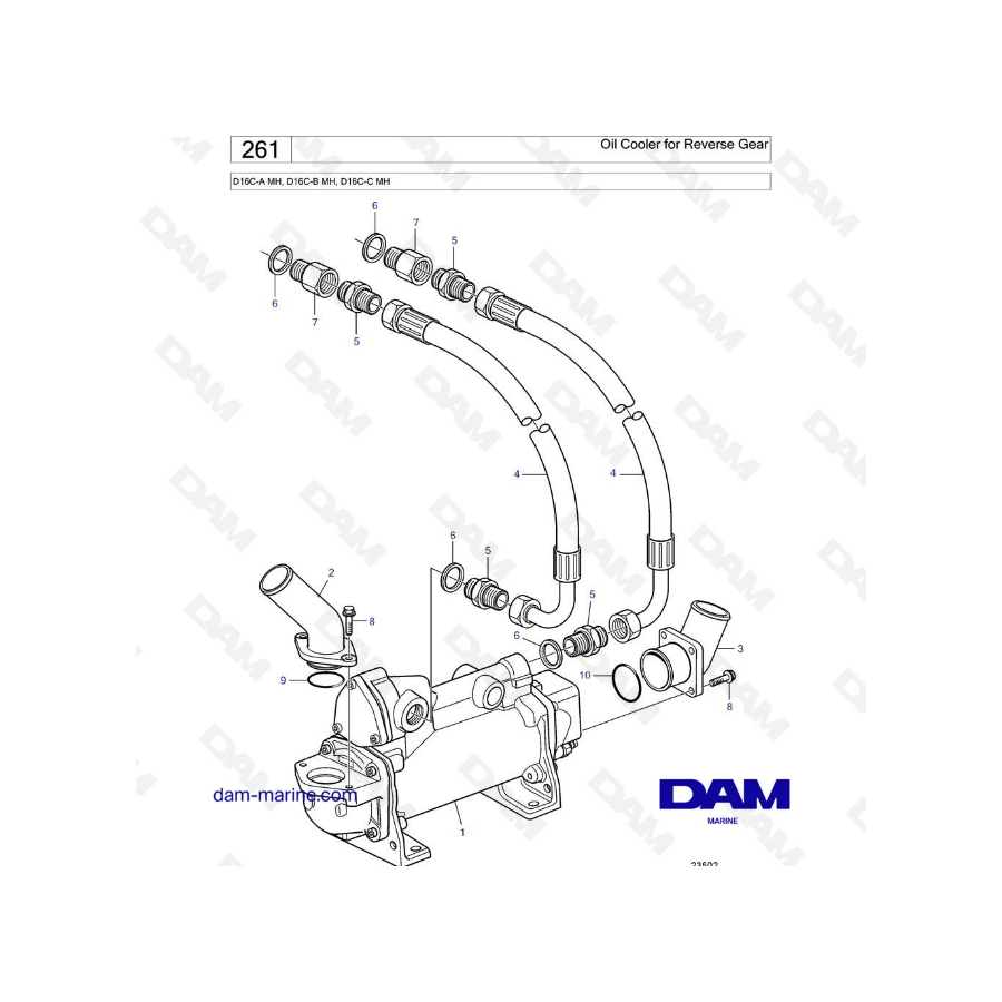 Volvo Penta D16 - Oil Cooler for Reverse Gear
