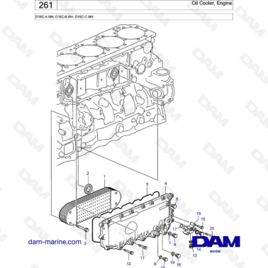 Volvo Penta D16 - Oil Cooler, Engine
