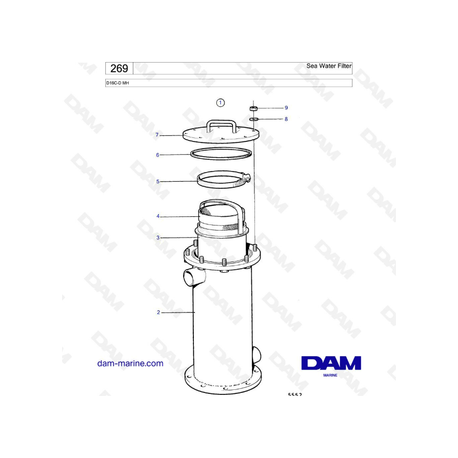 Volvo Penta D16 - Sea Water Filter Volvo Penta D16 - Sea Water Filter