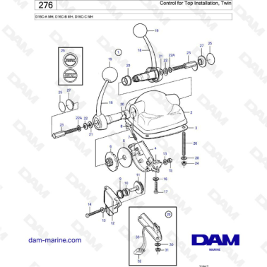 Volvo Penta D16 - Control for Top Installation, Twin