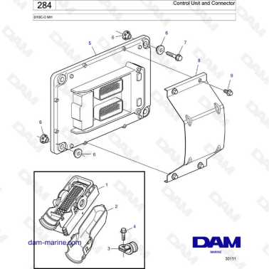 Volvo Penta D16 - Control Unit and Connector