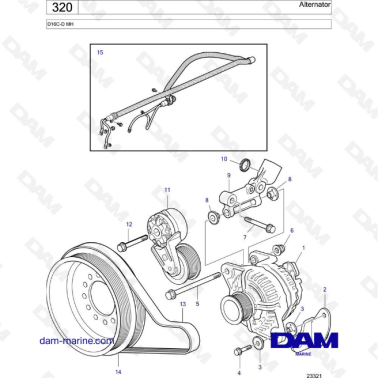 Volvo Penta D16 - Alternador