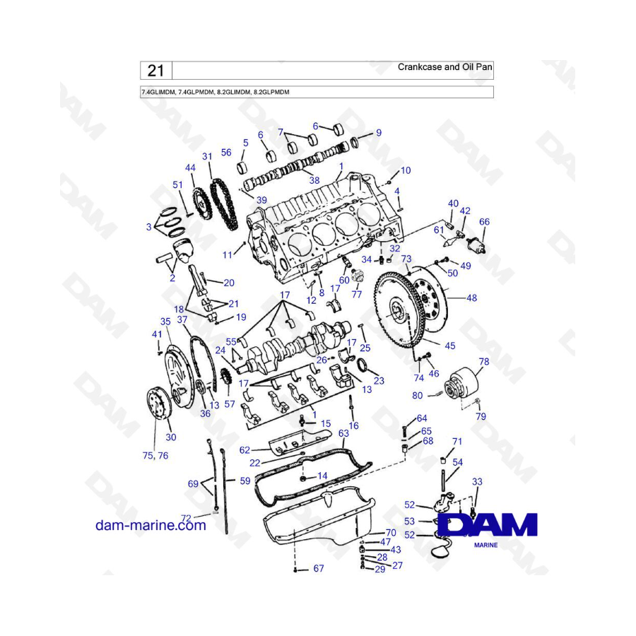 Cárter y cárter de aceite - 7.4GLIMDM, 7.4GLPMDM, 8.2GLIMDM, 8.2GLPMDM