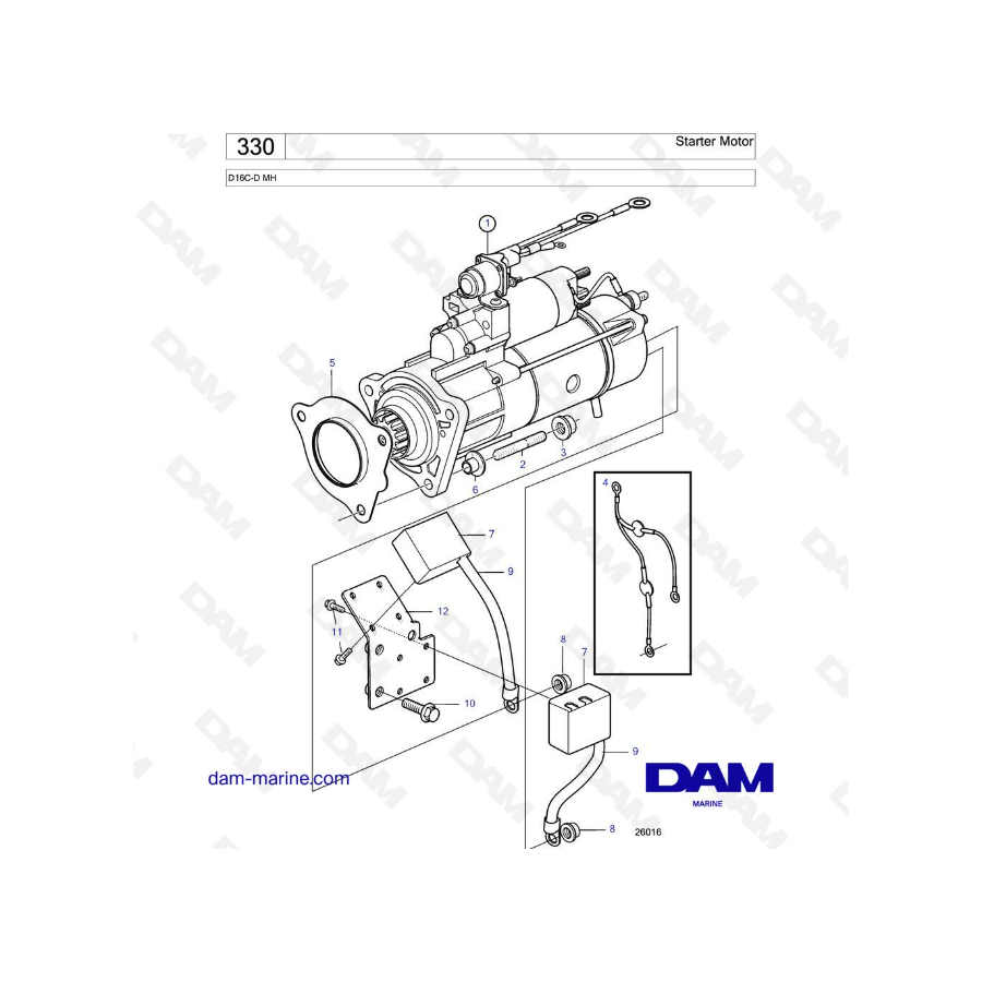 Volvo Penta D16 - Motor de arranque