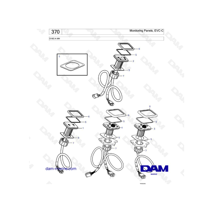 Volvo Penta D16 - Paneles de monitorización, EVC-C