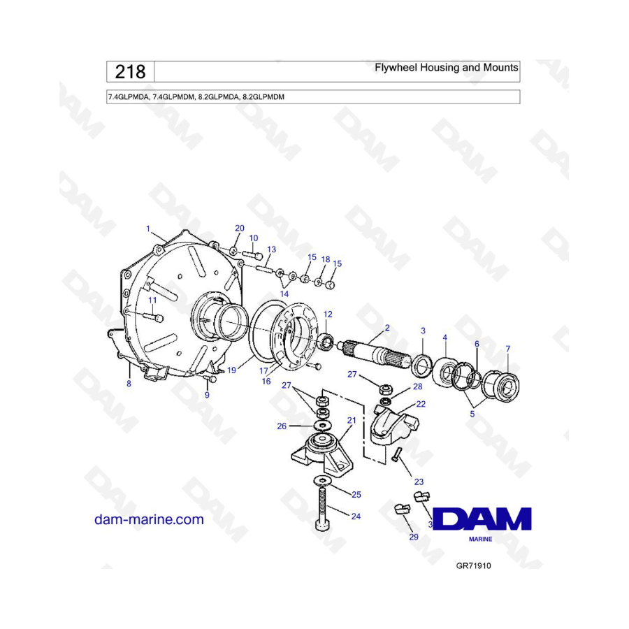 Carcasa y soportes del volante - 7.4GLPMDA, 7.4GLPMDM, 8.2GLPMDA, 8.2GLPMDM
