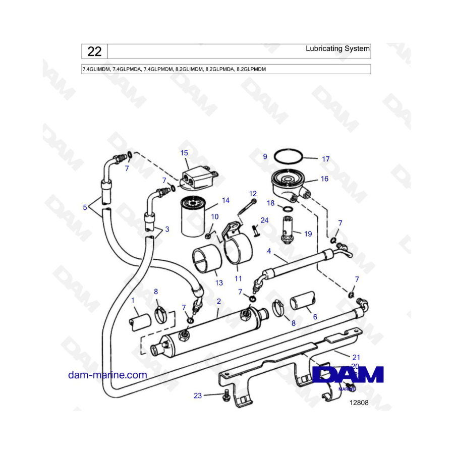 Sistema de lubricación - 7.4GLIMDM, 7.4GLPMDA, 7.4GLPMDM, 8.2GLIMDM, 8.2GLPMDA, 8.2GLPMDM