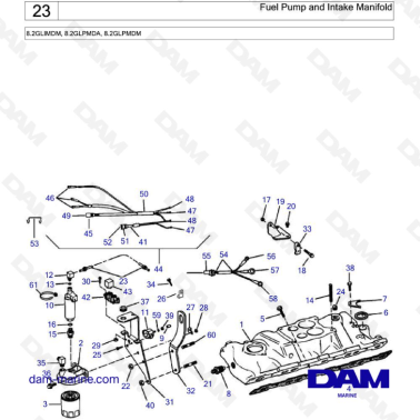 Fuel Pump and Intake Manifold - 8.2GLIMDM, 8.2GLPMDA, 8.2GLPMDM