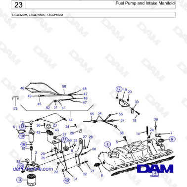 Fuel Pump and Intake Manifold  - 7.4GLIMDM, 7.4GLPMDA, 7.4GLPMDM