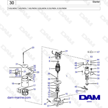 Starter  - 7.4GLIMDM, 7.4GLPMDA, 7.4GLPMDM, 8.2GLIMDM, 8.2GLPMDA, 8.2GLPMDM