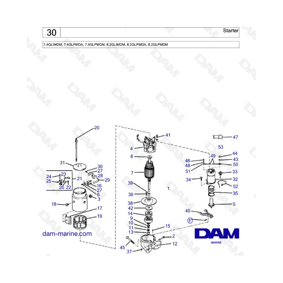 Starter - 7.4GLIMDM, 7.4GLPMDA, 7.4GLPMDM, 8.2GLIMDM, 8.2GLPMDA, 8.2GLPMDM