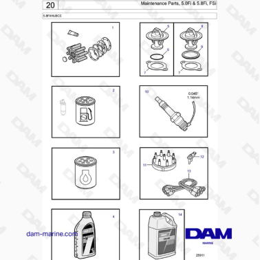 VOLVO PENTA 5.8FIIHUBCE - Maintenance Parts, 5.0Fi & 5.8Fi, FSi