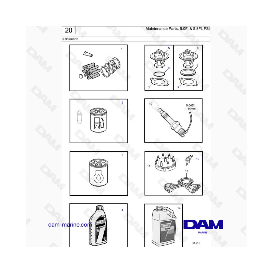 VOLVO PENTA 5.8FIIHUBCE - Maintenance Parts, 5.0Fi & 5.8Fi, FSi 