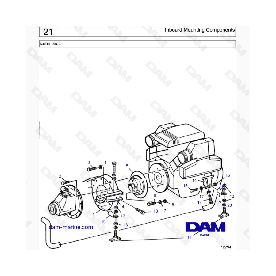 VOLVO PENTA 431327 - Componentes de montaje interior