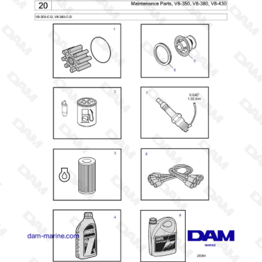 Volvo Penta V8-350 / V8-380 - Maintenance Parts