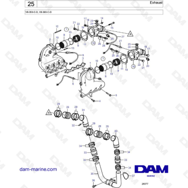 Volvo Penta V8-350 / V8-380 - Exhaust