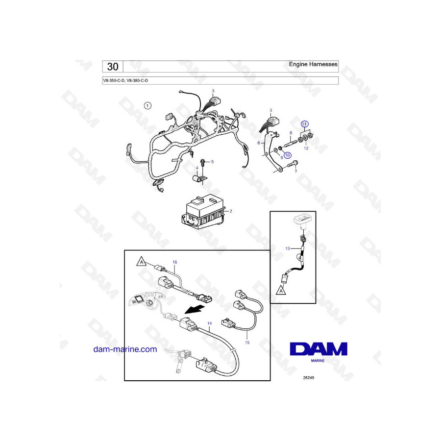 Volvo Penta V8-350 / V8-380 - Engine Harnesses