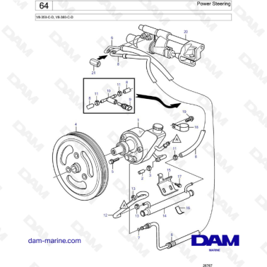 Volvo Penta V8-350 / V8-380 - Power Steering