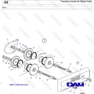 Volvo Penta IPS-A - Transom Anode for Metal Hulls