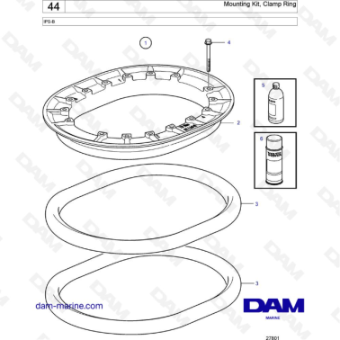 Volvo Penta IPS-B - Mounting Kit, Clamp Ring