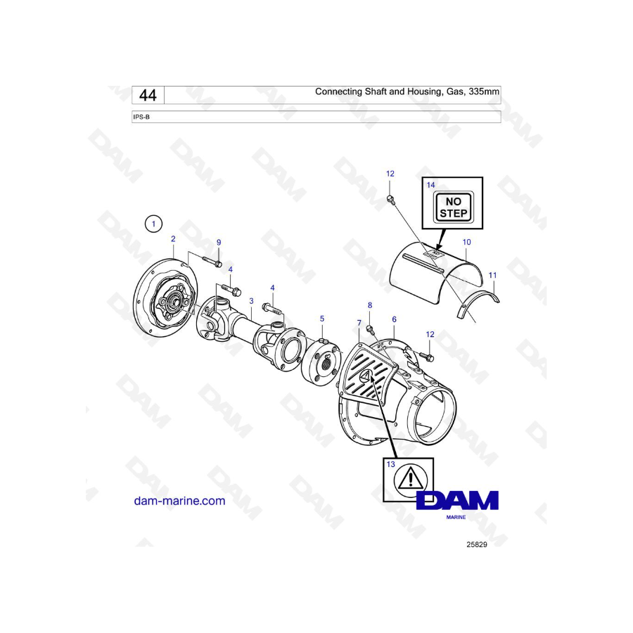 Volvo Penta IPS-B - Connecting Shaft and Housing, Gas, 335mm Volvo Penta IPS-B - Connecting Shaft and Housing, Gas, 335mm