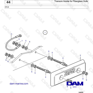 Volvo Penta IPS-B - Transom Anode for Fiberglass Hulls