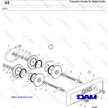 Volvo Penta IPS-B - Transom Anode for Metal Hulls