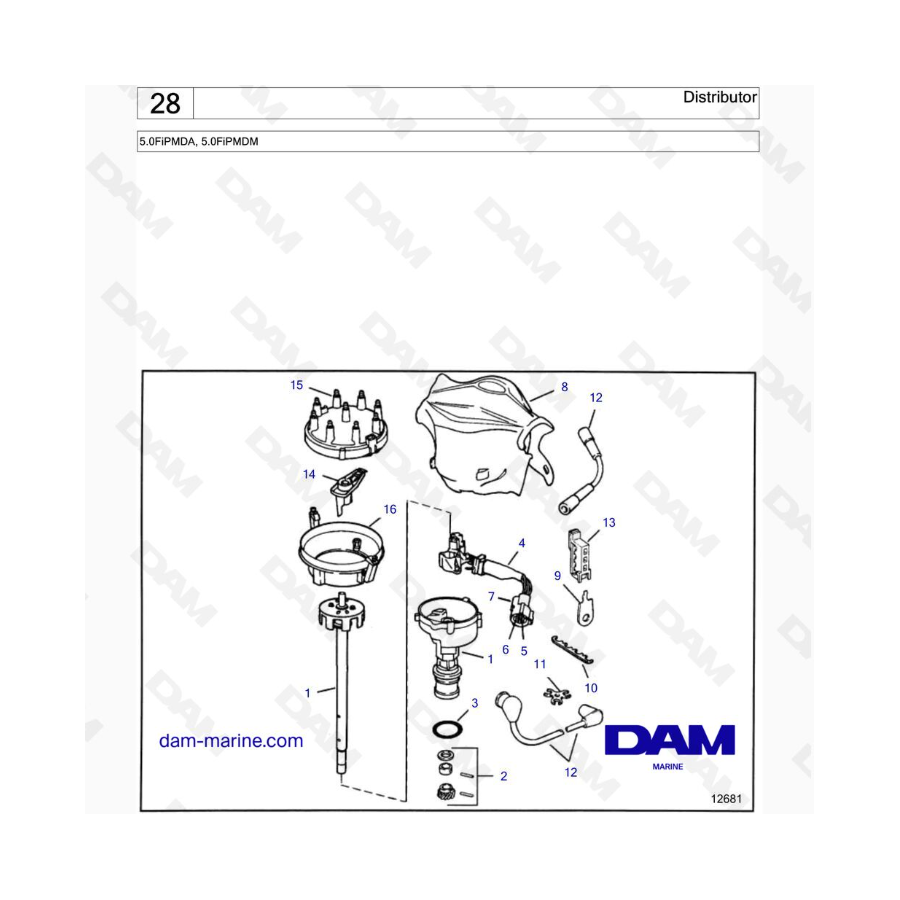 VOLVO PENTA 5.0FiPMDA, 5.0FiPMDM - Distribuidor 