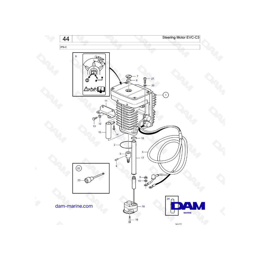 Volvo Penta IPS-C - Motor de dirección EVC-C3