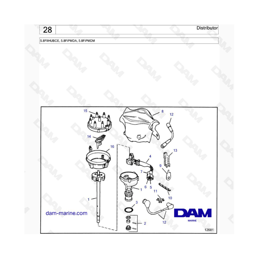 VOLVO PENTA 5.8FIIHUBCE, 5.8FiPMDA, 5.8FiPMDM - Distribuidor 