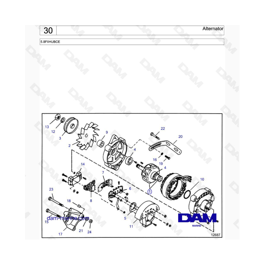 VOLVO PENTA 5.8FIIHUBCE - Alternator
