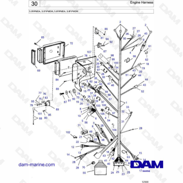 VOLVO PENTA 5.0FiPMDA, 5.0FiPMDM, 5.8FiPMDA, 5.8FiPMDM - Engine Harness