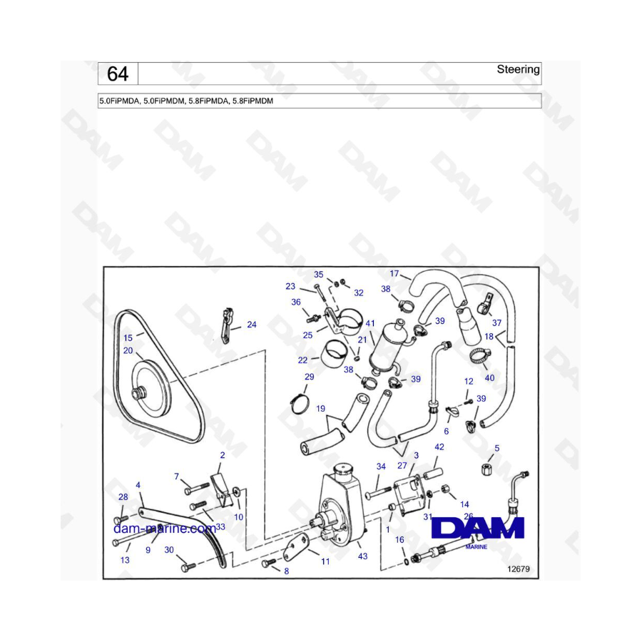 VOLVO PENTA 5.0FiPMDA, 5.0FiPMDM, 5.8FiPMDA, 5.8FiPMDM - Steering