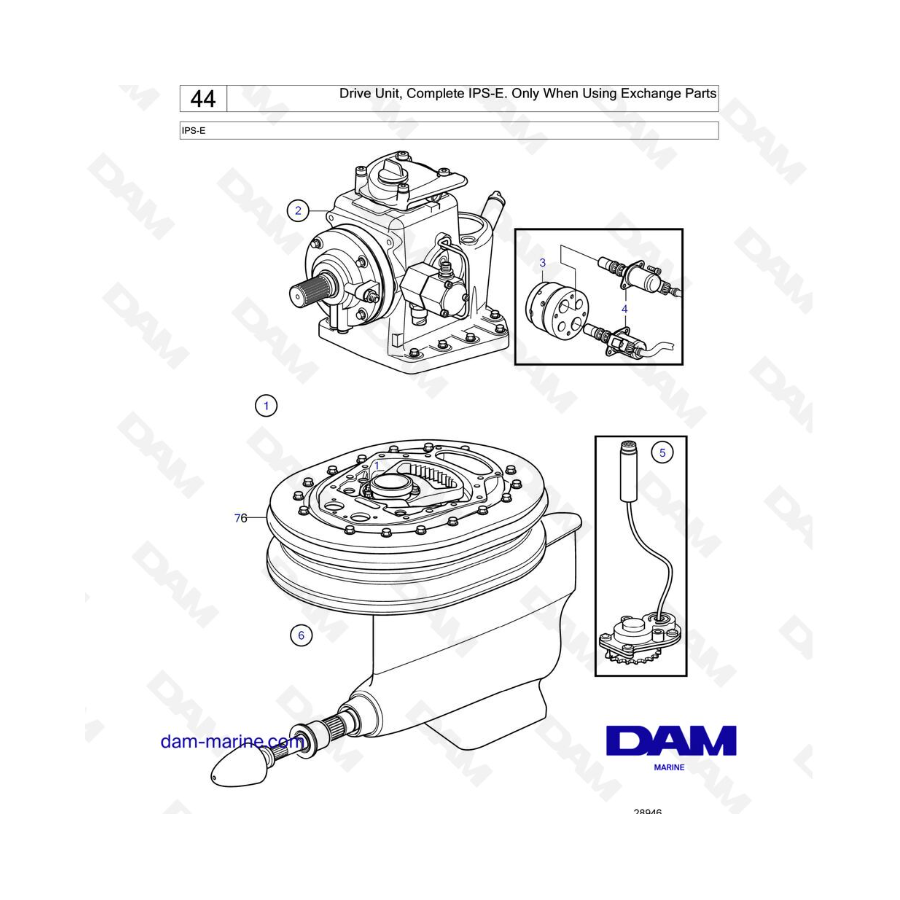 VOLVO PENTA IPS-E - Unidad de propulsión, IPS-E completa. Sólo cuando se utilizan piezas de recambio