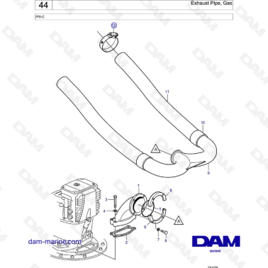 Volvo Penta IPS-C - Exhaust Pipe, Gas