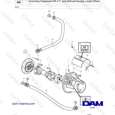 Volvo Penta IPS-C - Connecting Components IPS A-F, Jack Shaft and Housing, Length 335mm